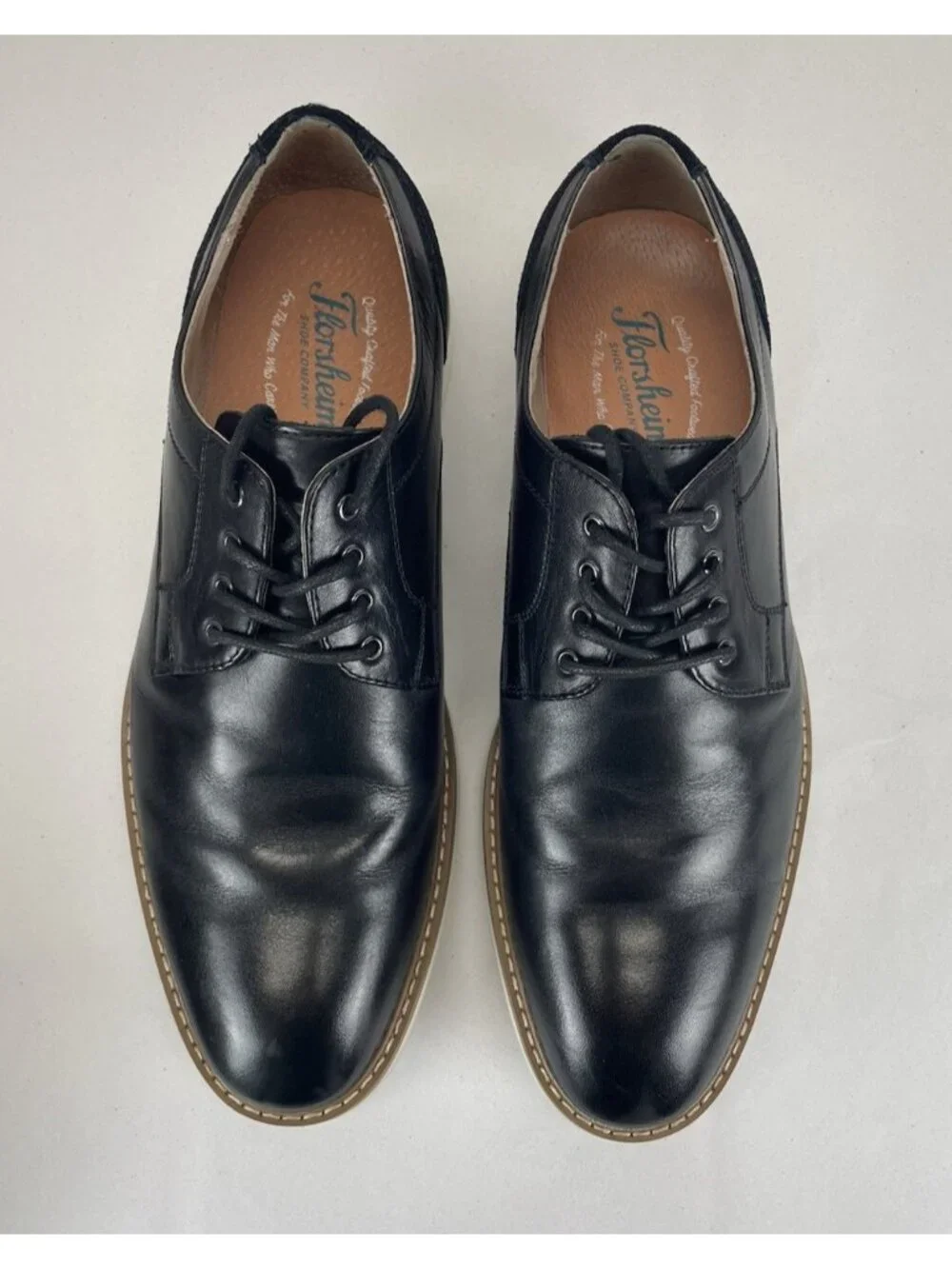 Florsheim Mens Oxford 10D Union Plain Toe Black Full Grain Leather